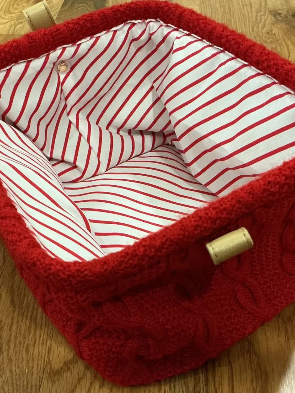 Threshold Holiday Rectangle Basket Knit Red 10